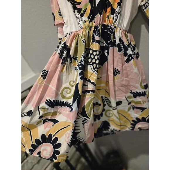 FARM Rio Women's Tropical Toucan Mini Dress Size L Multicolor Summer - Picture 3 of 9